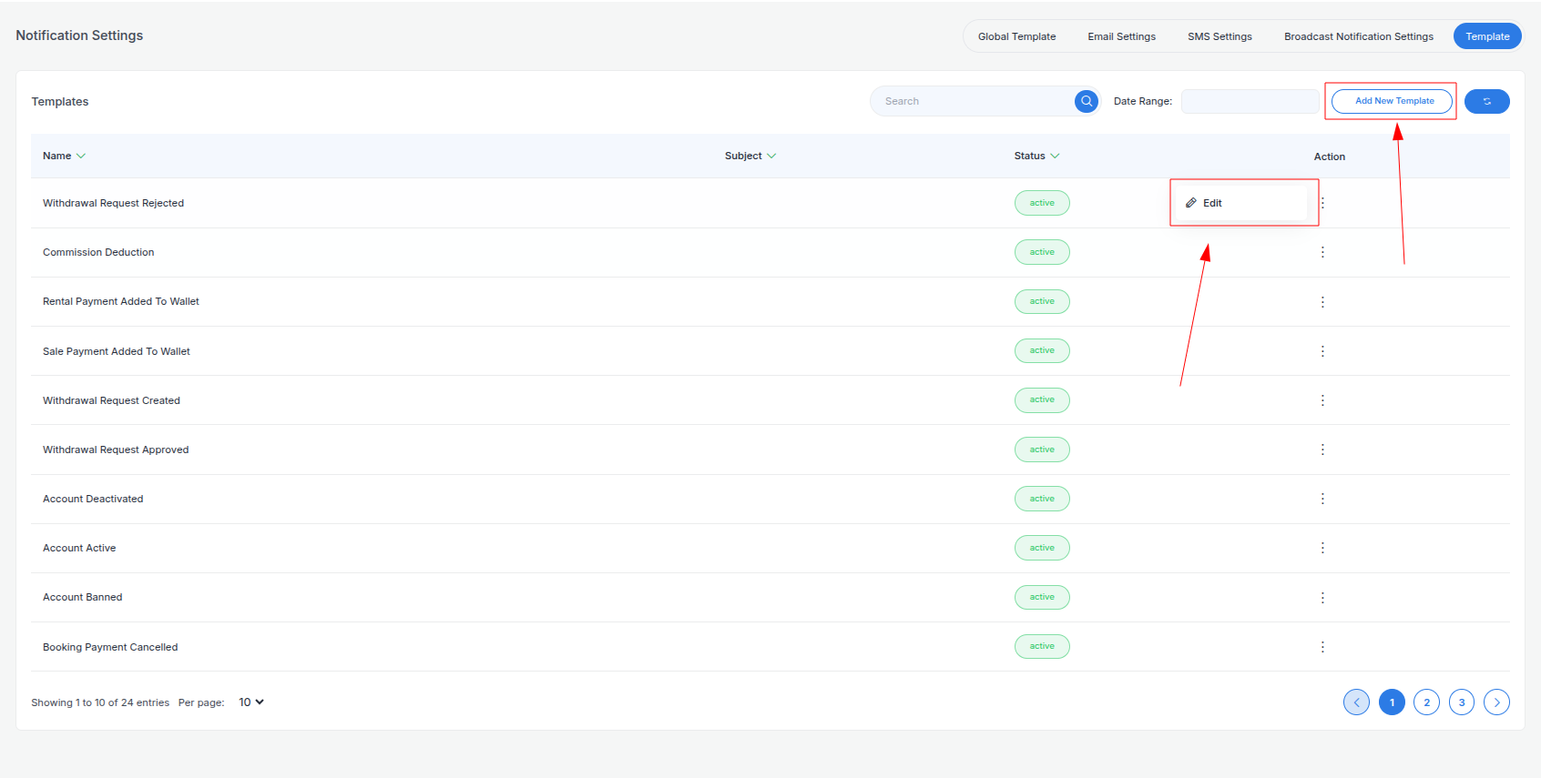 Notification Templates Notification Templates