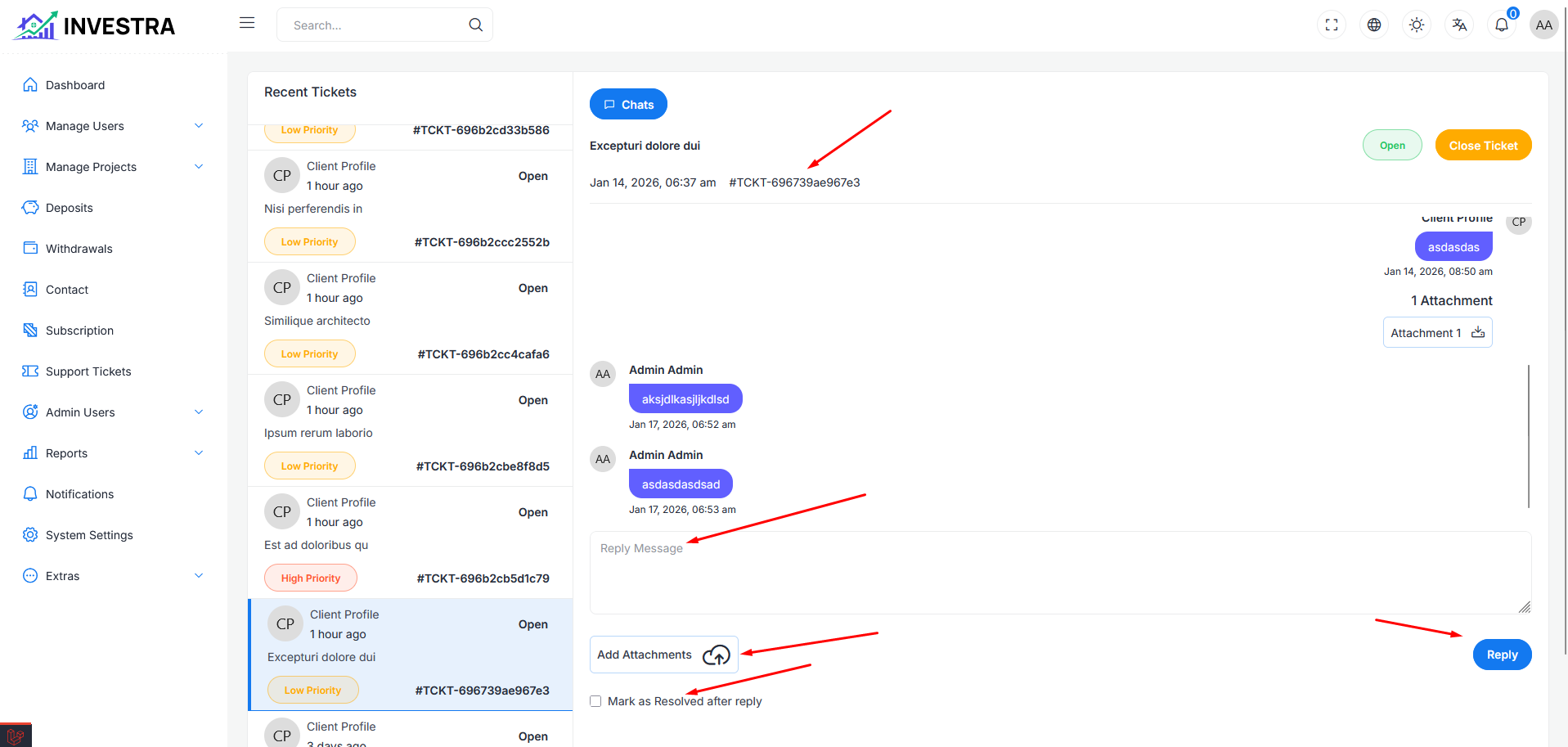 Support Ticket Chat Support Ticket Chat