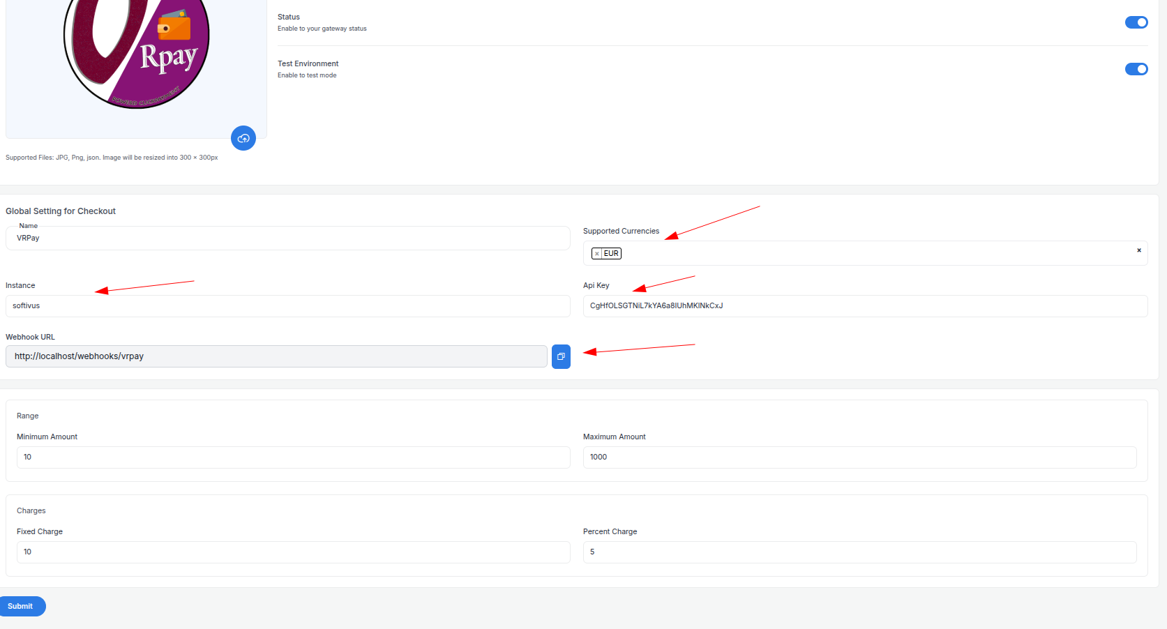 VR Payment API Keys VR Payment API Keys